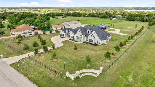 drone / aerial view with a rural view