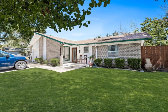 view of front of home with a front yard