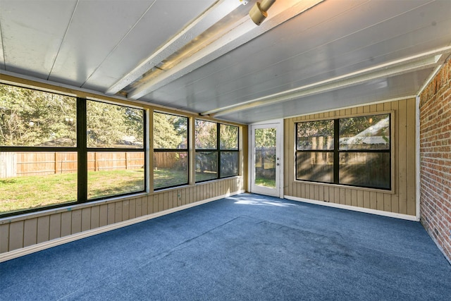 view of unfurnished sunroom