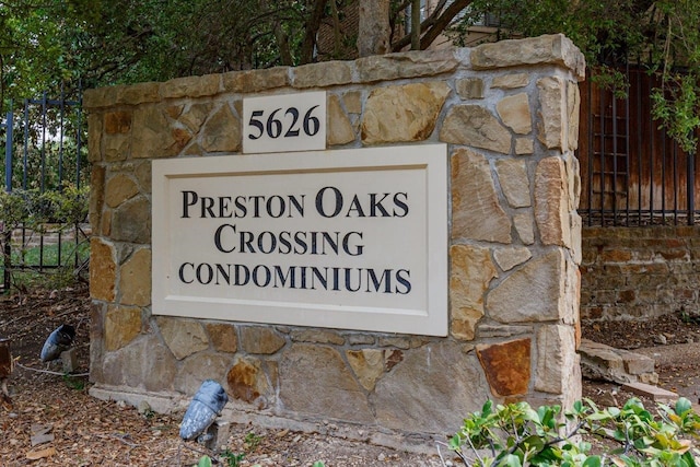 view of community sign