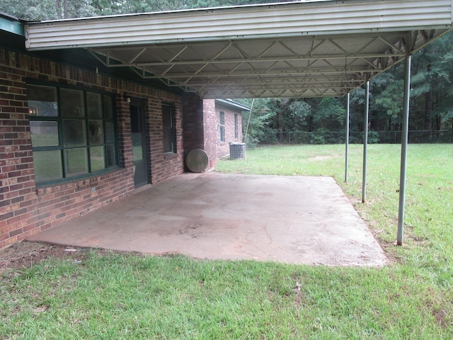 view of patio featuring central air condition unit