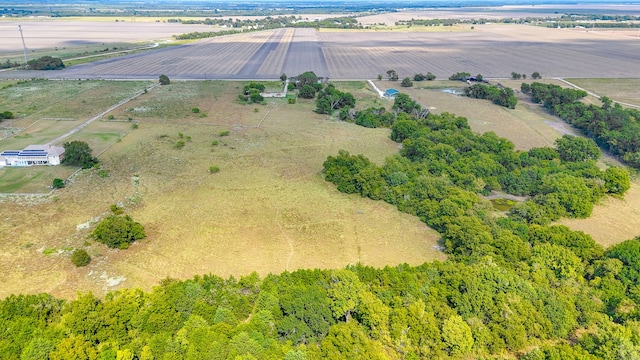 drone / aerial view with a rural view