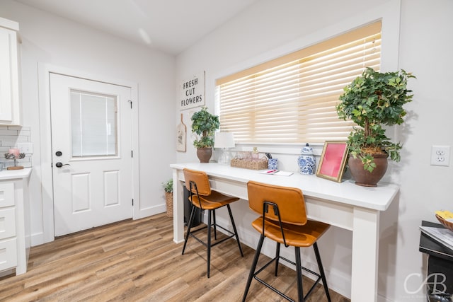 dining area featuring light hardwood / wood-style flooring