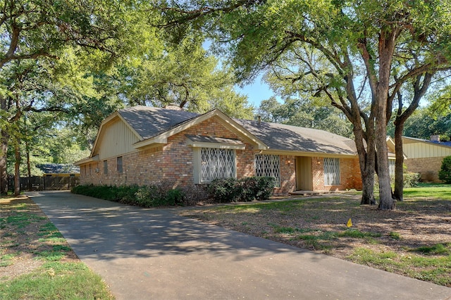 view of single story home