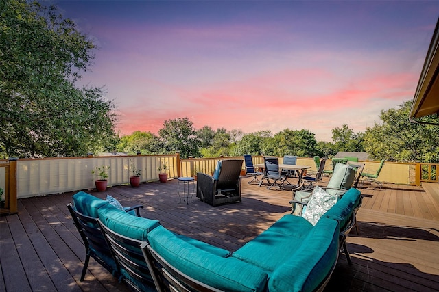 view of deck at dusk