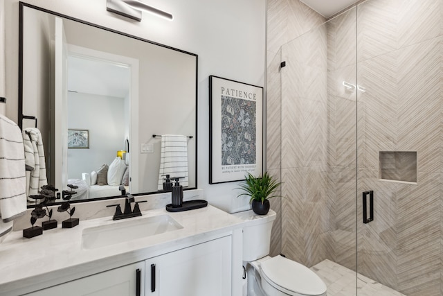 1644 Aster Way, Celina, TX 75009 - full bath featuring vanity, a stall shower, toilet, and connected bathroom
