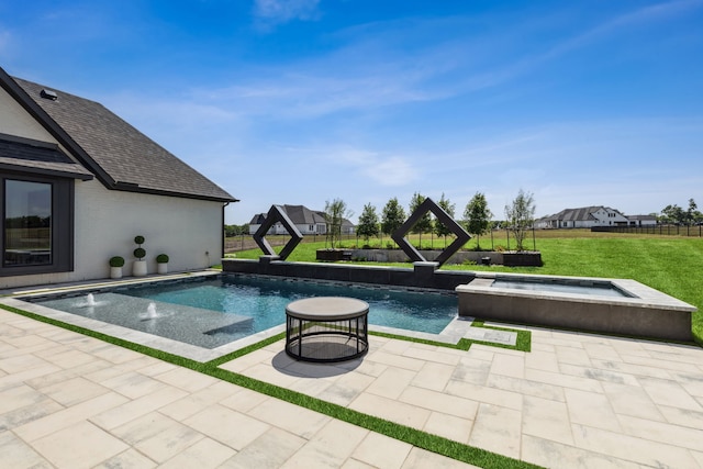 1644 Aster Way, Celina, TX 75009 - swimming pool featuring a patio area, a yard, and an in-ground hot tub