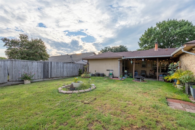 view of yard with a patio area