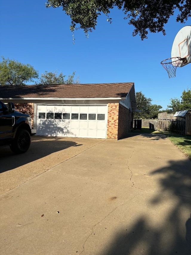 view of garage