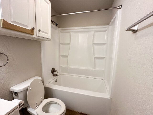 full bathroom featuring shower / bathtub combination, vanity, and toilet