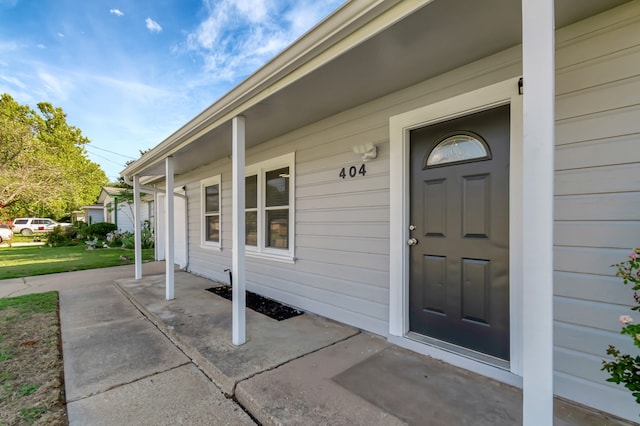 view of doorway to property