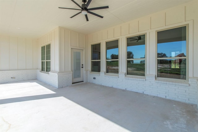 view of patio / terrace with ceiling fan