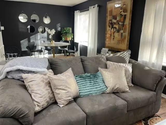 living room with wood-type flooring