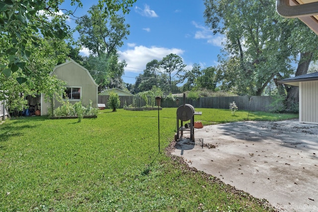 view of yard with a patio area