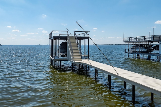107 Briarwood Dr, Mabank, TX 75156 - view of dock with boat lift and a water view