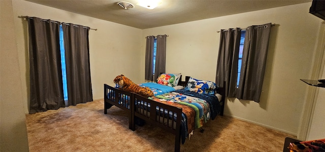 view of carpeted bedroom