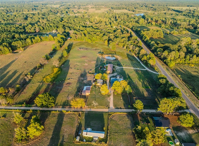 drone / aerial view with a rural view