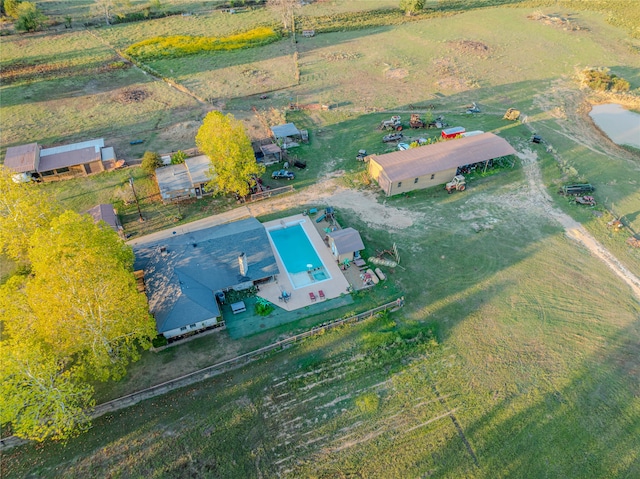 aerial view featuring a rural view