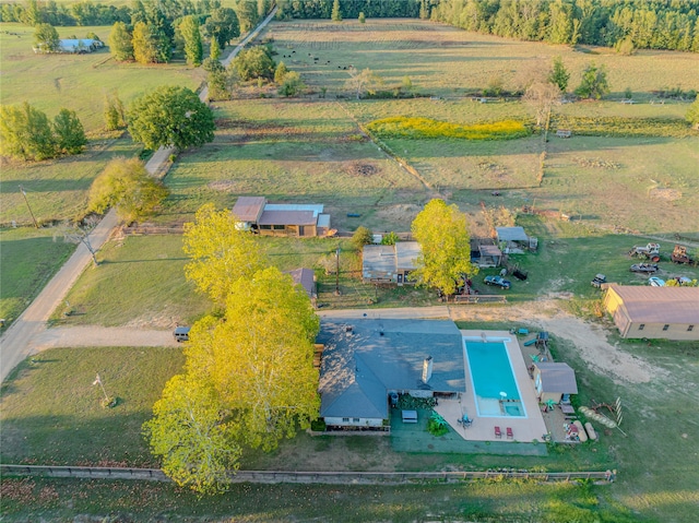 aerial view with a rural view