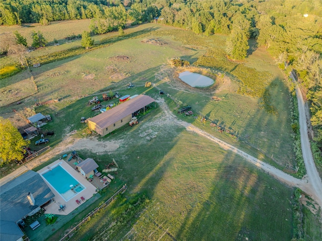 bird's eye view with a rural view