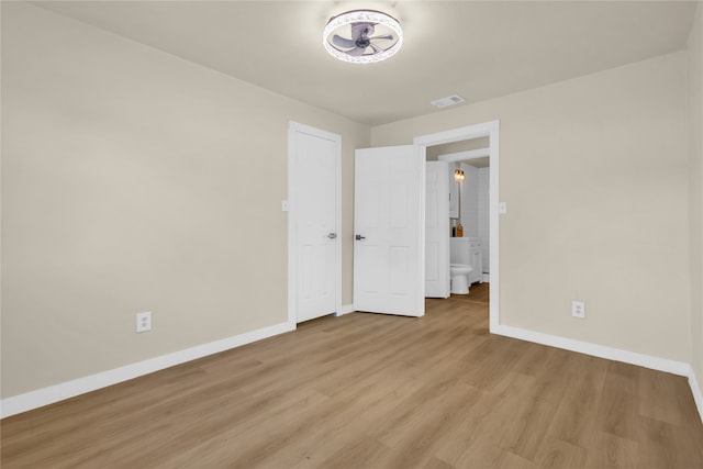 unfurnished bedroom featuring light hardwood / wood-style flooring