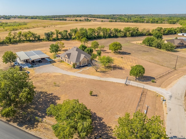 drone / aerial view featuring a rural view