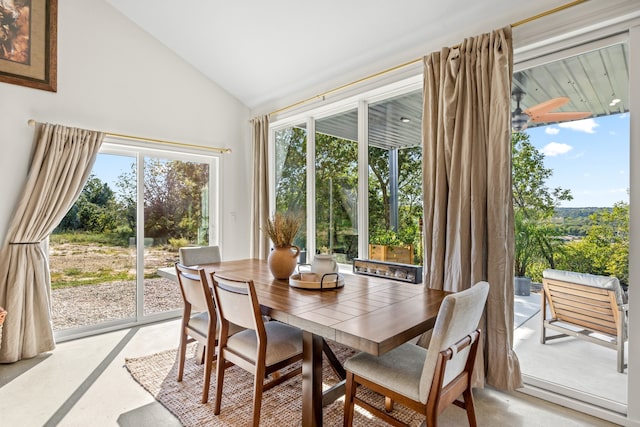 sunroom / solarium with lofted ceiling