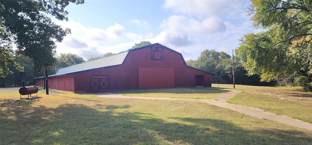 14029 Sitting Bull Dr, Log Cabin, TX 75148 - view of barn with a lawn