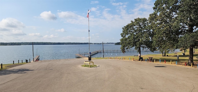 exterior space featuring a boat dock