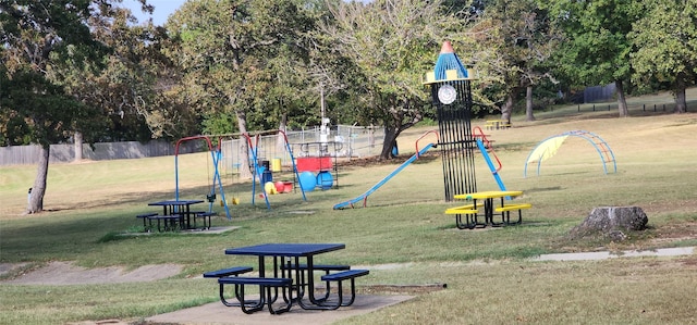 view of playground featuring a yard