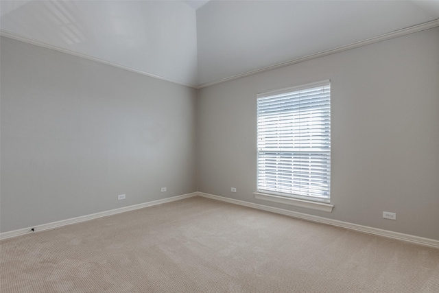 unfurnished room with light colored carpet