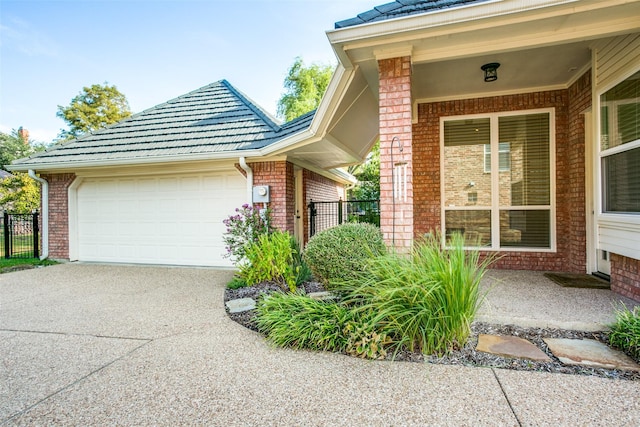 entrance to property with a garage