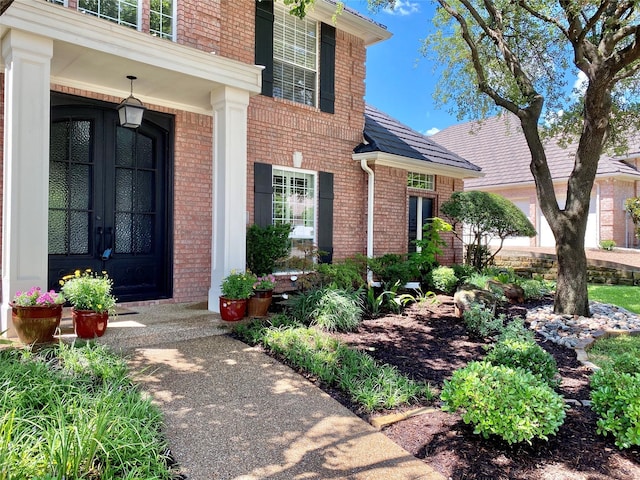 entrance to property featuring french doors