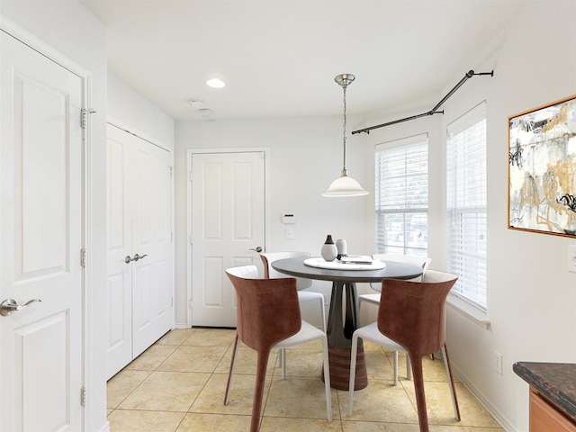 view of tiled dining room