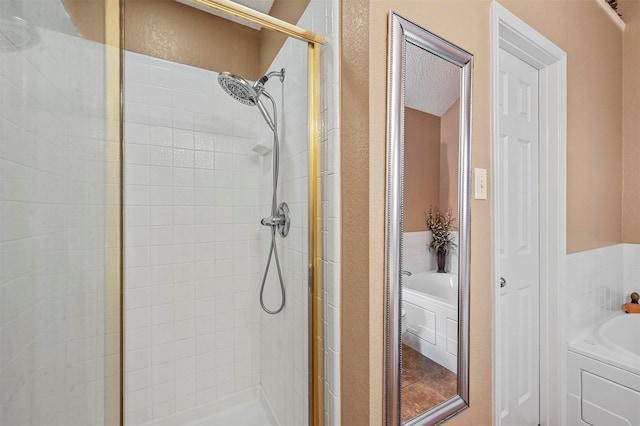 bathroom with plus walk in shower