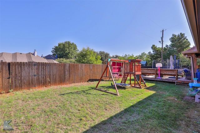 view of yard with a playground