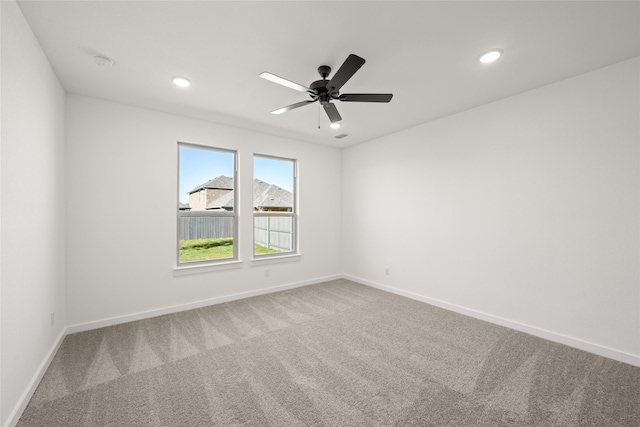 7513 Wild Mint Trl, Midlothian, TX 76084 - carpeted empty room with baseboards, recessed lighting, ceiling fan, and a smoke detector