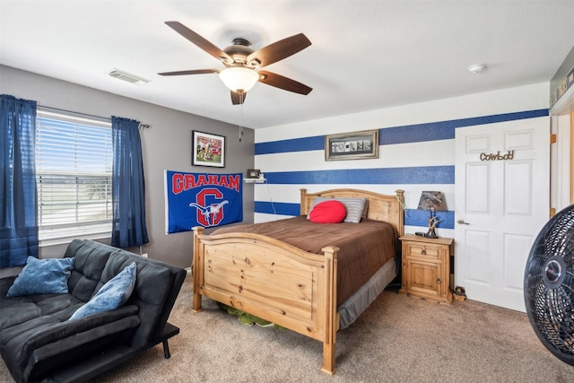 115 Rosser Ranch Rd, Graham, TX 76450 - bedroom featuring carpet floors and a ceiling fan