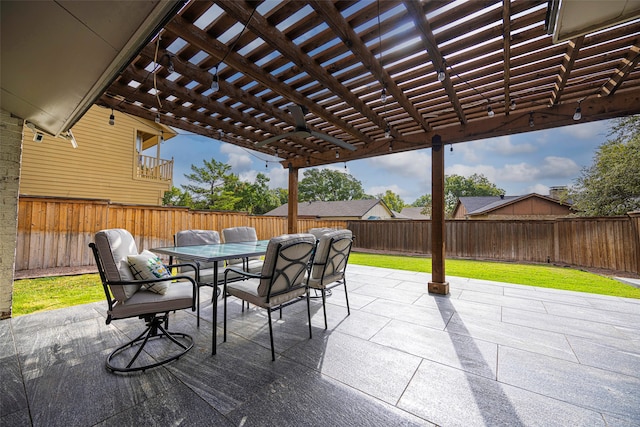 view of patio / terrace with a pergola