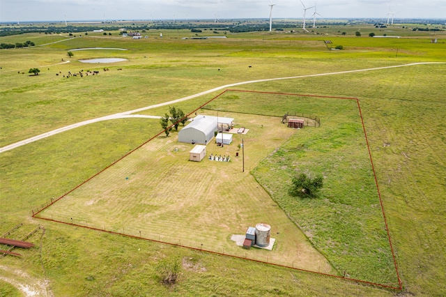 birds eye view of property featuring a rural view