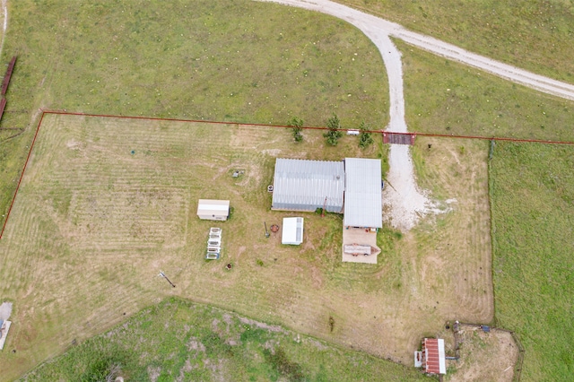 drone / aerial view featuring a rural view