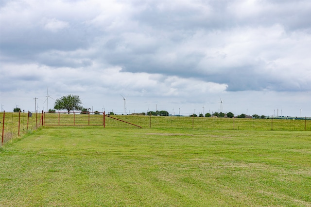 view of yard with a rural view