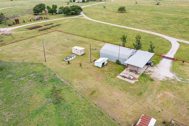 aerial view featuring a rural view