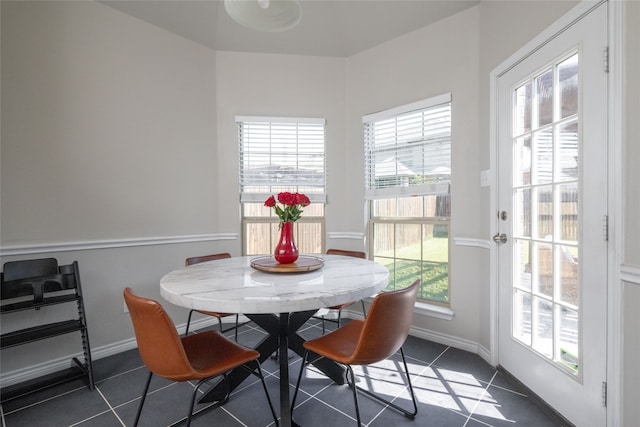 tiled dining area featuring plenty of natural light