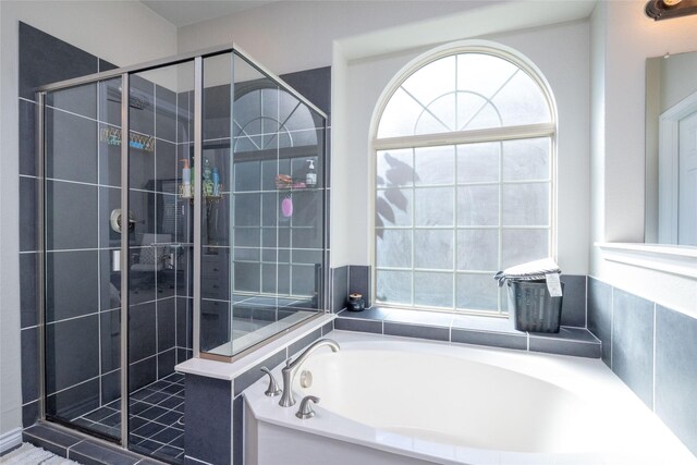 9736 Makiposa Ln, Fort Worth, TX 76177 - full bathroom featuring a shower stall and a garden tub