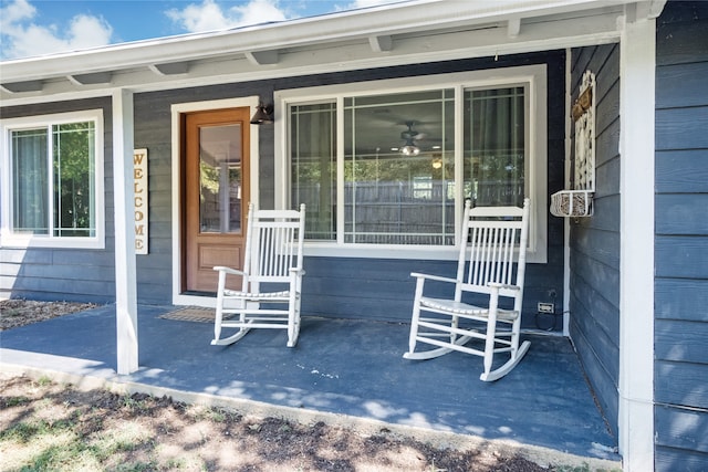 doorway to property with a porch