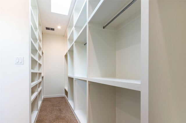 walk in closet featuring carpet floors