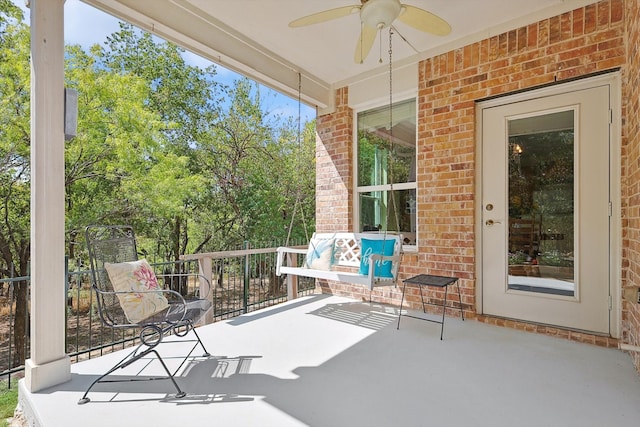 view of patio / terrace with ceiling fan