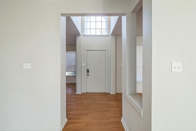 foyer with light hardwood / wood-style flooring