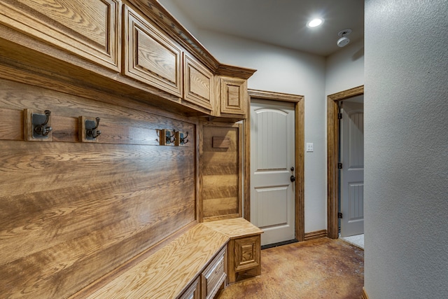 mudroom featuring carpet